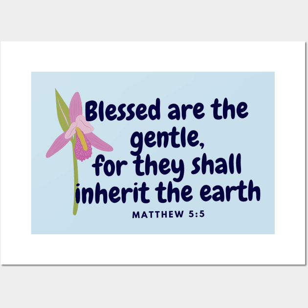 Beatitudes Matthew 5:5 Dark Letters Wall Art by Beloved Gifts